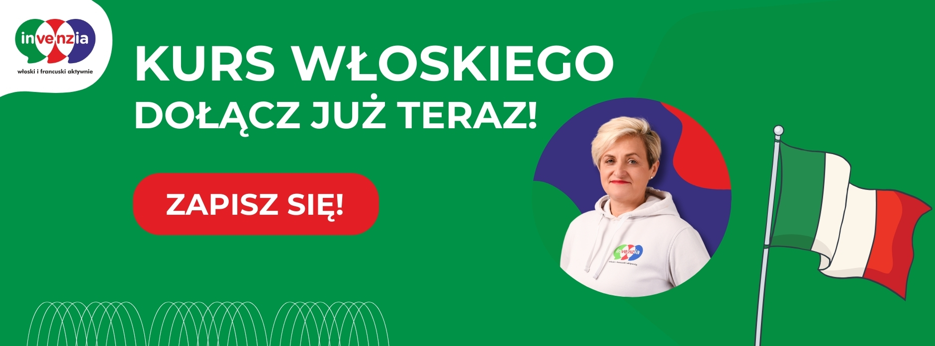 Baner kursu języka włoskiego Invenzia